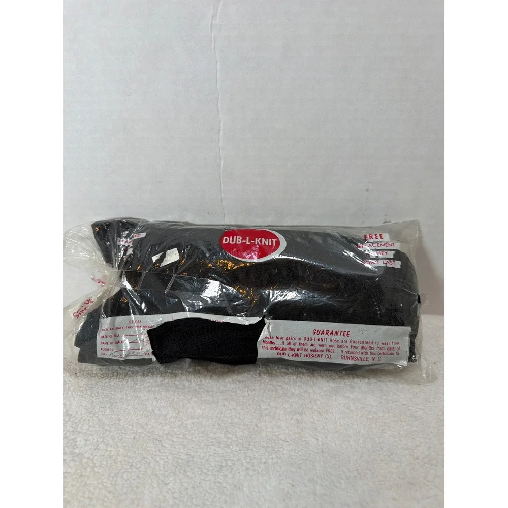 Vintage NOS Dub-L-Knit Men's Anklets Black Guaranteed‎ 4 pair Size 11